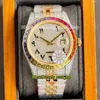 Eternity Horloges RFF Laatste producten 126334 228238 126333 Rainbow Diamonds Bezel Arabische wijzerplaat 2836 Automatische Iced Out Full Mens Watch 904L Steel Diamond Gold Case