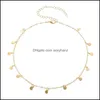 Collane con ciondolo Pendenti Gioielli Donna Oro lucido Paillettes Moneta Nappa Collana girocollo Donna Collares a catena corta Regalo Drop Delive