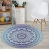 Miracille Bohemian Style Mandala Pattern Moquette rotonda Tappeto antiscivolo Tappetino da bagno Soft Bruffy Coral Velvet Area Tappeto per Soggiorno Decor 210301