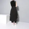 [EAM] 2021 새로운 봄 가을 높은 허리 블랙 붕대 불규칙한 서스 던더 반 바디 스커트 여성 패션 조류 모든 일치 JY932 210309