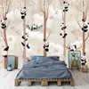 Bakgrundsbilder 3d pos abstrakt träd tecknad panda fågel vardagsrum barn sovrum bakgrund väggmålning tapet väggmålning heminredning