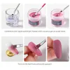 Acrylpoeders vloeistoffen 28G * 3 Nail Art Powder Set Roze / Wit / Duidelijke verlenging voor spijkers Reinigingsborstel in het geval