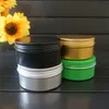 200g 200ml goud groen leeg ronde aluminium doos metalen blikjes cosmetische crème DIY navulbare pot theepot zwarte containerhoge quatity