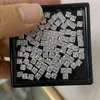 4 pièces 1 sac minuscule 2x2mm carré princesse coupe synthétique Moissanite bijoux pierre précieuse H1015