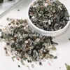 1000g Green Rutilated Quartz Tumbled Stone Chips Krossad Oregelbunden Natural Rock Crystal Quartz Ädelstenar Hem Inomhus Dekorativ Grus