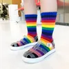 Socks 1-8 Years Rainbow For Kids Autumn Baby Girls Boys School Clothes Child Children's 3 5 7 Cotton Sports Striped