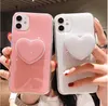 EKONEDA, funda con soporte para teléfono con corazón bonito para iPhone 11 Pro XS Max X XR SE 2020 6 6S 7 8 Plus, funda de lujo con soporte y purpurina