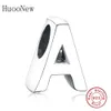 Huoonew Fit Original Charms Pulseira 925 Sterling Silver Alfabeto Letra A-Z Beads Kralen para Jóias Fazendo Berloque Q0531