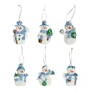 Stud 6 Pcs Christmas Ductile Clay Little Snowman Pendants And Tree Decorations (Assorted Color)
