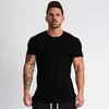 Muscleguys Plain Clothing fitness t shirt men O-neck t-shirt cotton bodybuilding tee shirts slim fit tops gyms tshirt Homme 210716