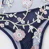 NXY SEXY SET Women's Sexy Lace Broderade Lace-up Tops Backless Teddy Bodysuit Underwire Bras Tunn Mesh Erotisk Underkläder 1127