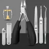 Nail Art Kits 7pcs Set Cuticle Remover Kit Clipper Trimmer voor ingegroeide nagels Pedicure Manicure Corrector Tool