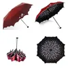 Fleur Parapluie Pluie Femmes Mode Pleine Blackout Couleur Flash Arc Princesse Parapluies Femme Parasol Cadeau Créatif Mariage 210721