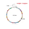 Bracelet de cheville perlé fait à la main, perle de rocaille, réglable, coloré, sur le pied, bijoux tendance pour femmes et hommes, 21.5cm, 1 pièce