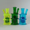 DHL Mini Bong de vidrio 5 colores 10 mm Conjunto Tipo único Hookah Bongs de agua Plataformas de aceite para fumar Hierba seca Reciclador de tabaco Burbujeadores portátiles gruesos