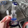 5.9 inch draagbare kleine olie dab rig dik roken recycler kam perc percolator mini glas water bong shisha waterpijp blauw 14mm waterleidingen groothandel