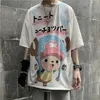 Coole witte hiphop t-shirt streetwear mannen vrouwen japanse punk oversized tops zomer halve mouw een stuk