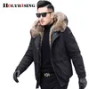 Män Casual Parka Faux Mink Hår Avtagbar Casacos Varm Tjocken Överrockar Slim Hooded Homme 19686 211110