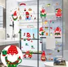 10 styles Cute Santa Claus Window Glass stickers casement Holiday Decoration Christmas shutter Sticker Scene Arrangement