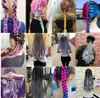 24 inch Jumbo Braids Long Ombre Jumbo Synthetic Braiding Hair Crochet Blonde Pink Blue Grey Hair Extensions African