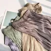 Летние женщины блестящие шелковистые блеск Gloss старинные элегантные повседневные MIDI юбка с высокой талией плиссированные юбки леди печать женщин 210621