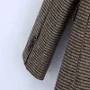 ZA Houndstooth Blazer Women Long Sleeve Single Breasted Office Lady Blazers Coat Female Fashion Plus Size Vintage Top 210602