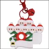 Decorations Festive Party Supplies Home & Gardenquarantine With Keychain Diy Name Blessings Snowman Family Christmas Tree Ornaments Decorati