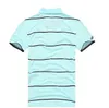 Mens Crocodile embroidery collar polos stripe Men T-shirt smale Short Sleeve Tops Cotton polo Boy sports tees man clothing