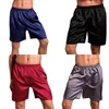 Shorts pour hommes Hommes Vêtements de nuit d'été Satin Soie Boxers Pantalons courts Vêtements de nuit Solide Casual Home Indoor