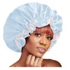 Femmes grande taille casquette beauté impression Satin soie Bonnet nouveau Extra Large Satin doublé Bonnet sommeil nuit Cap tête couverture Bonnet chapeau sa