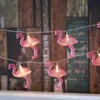 Dizeler Flamingo Işık Dize Dekoratif Led Yanıp Sönen Çelenk USB Pil Noel Stringled Stringled