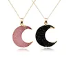 Colliers en pierre de lune en résine plaqué or, 5 couleurs, pendentif géométrique pour femmes élégantes et filles, bijoux à la mode GC84