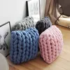 Cushion/Decorative Pillow Style Hand-woven Coarse Wool Filled With Cotton Fabric Thread Woven Cushion Sofa Chair Waist