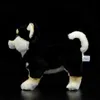 28cm Shiba inu Real Life Standing Standing Japanady Black Dog Pet Doll Soft Lifelike firfed Animal Cute Kide Toys Toy