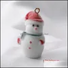 Ciondoli Risultati dei gioielli Componenti Stile natalizio 20 Pz/lotto Colore affollato Cartone animato Pupazzo di neve Babbo Natale Forma Perline in resina Indumento fai da te/Keyc