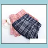 Skirts Womens Clothing Apparel Cute Miniskirt Short School Uniform Japanese Korean Tra-Short Pleated Plaid Jk Girl Kawaii Female Mini Drop D