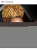 Honingblonde Afro Puff trekkoord paardenstaart voor zwarte vrouwen Afro Kinky Curl human High Puff trekkoord korte paardenstaart met clip in 2953127