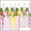 Wreaths Festive Supplies Home & Garden110Cm Wisteria Decor 6 Colors Artificial Decorative Flowers Garlands For Party Wedding House With Drop