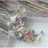 Romantic Fabric Floral Bridal Hair Comb Headpiece Handmade Beach Wedding Accessories Women Ornament 210707