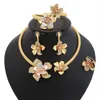 Brincos de colar da moda Dubai Jewelry Conjunto de jóias banhadas HS18072405