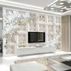 Custom 3D Wall Murals Wallpaper Wall Painting Stereoscopic Relief Jewelry Flowers 3D Living Room TV Backdrop Mural De Parede 3D 210722