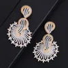 Dangle & Chandelier Noble Luxury Romantic Elegant Shiny Round Earrings Jewelry For Women Bridal Wedding Party High Quality Zirconia Aretes D