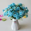 Decorative Flowers & Wreaths 15 Head Mini Roses Artificial Flower Wedding Scene Layout Living Room Desk Home Decoration Fake Accessories