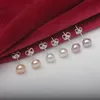 Stud 3-12mm Big Size Real Freshwater Pearl Earrings Nice Party Gift, 3 Pairs/lot