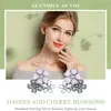 Dodofly 925スターリング詩的なチェリーブルーム花のスタッドイヤリング用女性ファッションオリジナルシルバージュエリー
