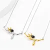 Chokers Fashion Cute Little Bee Pendant Necklace Honey Water Drop Clavicle Chain Creative Jewelry Gifts Morr22