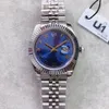 ST9 Blue Roman Dial Watch 플루트 베젤 자동 이동 41mm 남성 시계 스테인레스 스틸 남성 손목 시계