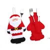 Couvert de Noël Couverture Sac Santa Claus Snowman Elk Forme Mignon pour Cuisine Vaisselle Couteau Couteau Sacs Fork Sacs Décorations de Noël JJD10993