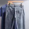 Men's Jeans Lent Herfst Clothing Man Bekrast Dragen Slim Broek Katoen Rectangible Vintage Denim Men Simple Oversize 42 44 46 48