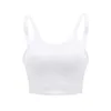 Fashion Women Sleeveless Solid Color Casual Vest Ladies Movement Short Tank Tops Soft Workout Athletic Gym Bras Vest #4